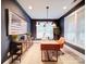 Stylish home office with dark blue walls, ample natural light, and modern furnishings at 3089 Founding Fathers Dr, Gastonia, NC 28056