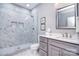 Elegant bathroom with a glass-enclosed shower, modern vanity, and stylish tile accents for a spa-like feel at 325 Cornwall Dr, Salisbury, NC 28147