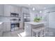 Modern kitchen featuring stainless steel appliances, light gray cabinetry, and a center island with seating at 325 Cornwall Dr, Salisbury, NC 28147