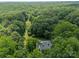 Aerial view of a house surrounded by mature trees, showing a vast wooded landscape at 3387 Passmore Rd, Rock Hill, SC 29730