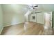 Bedroom featuring a ceiling fan and a sliding barn door for closet access at 3387 Passmore Rd, Rock Hill, SC 29730