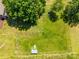 An aerial view of a fenced green space with trees and a small outbuilding, perfect for outdoor activities at 40278 Nc 740 Hwy, New London, NC 28127