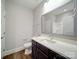 Stylish bathroom featuring modern vanity, large mirror, and walk-in shower at 405 Newstyle Way, Gastonia, NC 28056