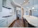 Chef's kitchen with stainless steel appliances, white cabinets, and gas cooktop at 405 Newstyle Way, Gastonia, NC 28056