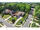 Aerial view of the property showcasing lush greenery, mature trees, and a serene setting at 6010 Albiza Dr, Harrisburg, NC 28075