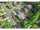Aerial view of the property showcasing lush greenery, mature trees, and a serene setting at 6010 Albiza Dr, Harrisburg, NC 28075