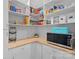 Well-organized pantry with ample shelving, countertop space, white cabinets, and a microwave at 6171 Willow Farm Dr, Denver, NC 28037
