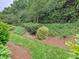 Beautifully maintained landscaping with mature trees, bushes, and mulched beds adds privacy and curb appeal at 6309 Wakehurst Rd, Charlotte, NC 28226