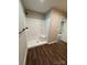 The bathroom features a white fiberglass shower stall with a built-in seat at 8222 Madison Ln, Hickory, NC 28602
