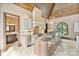 Gourmet kitchen with a large island, custom cabinets, and high-end stainless steel appliances at 1118 Seminole Dr, Fort Mill, SC 29707