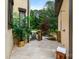 Outdoor shower and lounge area with lush landscaping, creating a private retreat by the pool at 1118 Seminole Dr, Fort Mill, SC 29707