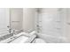 Bathroom featuring a combined shower and bathtub with granite vanity at 1411 Duhart Ave, Gastonia, NC 28054