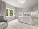 A serene bedroom featuring a king-size bed, large windows, and neutral decor, promoting a calm atmosphere at 15038 Jockeys Ridge Dr, Charlotte, NC 28277