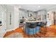 Stylish kitchen island features a granite countertop, seating, and stainless steel appliances at 1701 Dearmon Dr, Charlotte, NC 28205