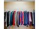 Organized closet with hanging clothes on wire shelving at 17130 Bridgeton Ln, Huntersville, NC 28078