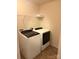 Bright laundry room features a washer, dryer, and shelving at 1769 Evergreen Dr, Charlotte, NC 28208