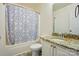 The bathroom has granite counters, vanity, tub and shower at 2432 Barkers Ridge Dr, Bessemer City, NC 28016