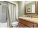 Bathroom featuring a tub with shower, toilet, and vanity with granite counters at 2730 Tiffany Dr, Rock Hill, SC 29732