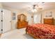 Bedroom featuring a bed, dresser, ceiling fan, and two doors at 2730 Tiffany Dr, Rock Hill, SC 29732