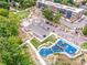 Aerial view showcasing the community amenities, including a playground, green space, and parking at 310 Patterson Ave, Mooresville, NC 28115