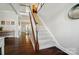 Elegant foyer with hardwood floors and staircase, leading to a bright and open living space at 6314 Bluffton Ln, Midland, NC 28107