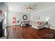 Cozy living room features a large sectional sofa and neutral decor at 6314 Bluffton Ln, Midland, NC 28107