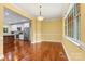 Dining room showcasing the kitchen and stainless steel appliances at 7020 Cedar Ridge Ct, Mount Holly, NC 28120