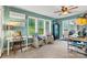 Inviting home office with great natural light, water views, and space for dual desks at 8218 Bright Water Ln, Denver, NC 28037