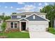 Charming two-story home featuring a brick facade, a two-car garage, and a well-manicured lawn at 9944 Manor Vista Trl, Kannapolis, NC 28027