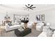 Spacious living room showcasing stylish furniture, an open floor plan, and seamless flow into the kitchen and dining area at Lot 101 Coppergate Dr, Salisbury, NC 28147