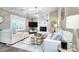 Inviting living room with a brick fireplace, ample natural light, comfortable seating, and stylish accents at 10016 Tealridge Ln, Charlotte, NC 28277