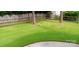 Well-maintained backyard with lush green grass, wood fencing, and ample space for outdoor activities at 104 Gallarie Pl, Salisbury, NC 28144