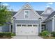 Close-up of a two-car garage with white door and a well-kept lawn at 1108 Stella Ct, Monroe, NC 28110