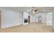 Spacious living room featuring laminate flooring, a fireplace and french doors to the backyard at 1866 Charter Dr, Rock Hill, SC 29732