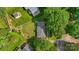 Aerial view showing the house and its surrounding, verdant, and tree-filled neighborhood at 1940 12Th Ne St, Hickory, NC 28601