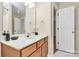 Well-lit bathroom features a long vanity with ample counter space and a modern sink at 2045 Flushing Ct, Charlotte, NC 28215