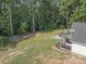 Expansive backyard featuring a large grassy area, partial fencing, and a deck with outdoor seating at 2676 Will Schronce Rd, Iron Station, NC 28080