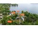 Aerial view of lakefront property showing lot lines and nearby houses with boat dock at 4516 Kiser Island Rd # 1, Terrell, NC 28682