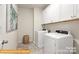 Bright laundry room with white cabinets and modern washer and dryer at 6443 Honor Ave, Midland, NC 28107