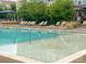 Community pool with shallow water entry, lounge chairs, and shade structures for relaxing poolside at 9521 Ainslie Downs St, Charlotte, NC 28273