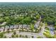 Aerial view of the neighborhood showcasing tree-lined streets and well-maintained homes at 1012 N Sharon Amity Rd, Charlotte, NC 28211