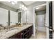 Bathroom featuring granite countertops, double sinks, and a separated toilet and shower area at 1044 Shiloh Bend Trl, Fort Mill, SC 29715