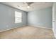 Bedroom with carpeted floors, neutral paint, ceiling fan, and a window at 1044 Shiloh Bend Trl, Fort Mill, SC 29715