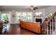 Inviting living room features hardwood floors, a fireplace, and plenty of natural light at 130 Bay Laurel Dr, Mooresville, NC 28115