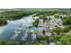 Aerial view of waterfront community and marina on Lake Wylie at 165 Cardinal Dr # 615, New London, NC 27371