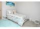 Bright bedroom with modern décor, plush blue rug, and a comfortable bed setup at 1727 Grace Ln, Charlotte, NC 28262