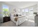 Bright bedroom with a cozy bed, neutral decor, and multiple windows overlooking the community at 2009 Clarksdale Dr # 39, Charlotte, NC 28206