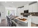 Modern kitchen featuring white cabinets, a marble island with seating, and stainless steel appliances at 2009 Clarksdale Dr # 39, Charlotte, NC 28206