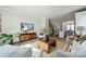 Open-concept living room boasting modern decor, wood floors, and seamless flow into the kitchen at 2009 Clarksdale Dr # 39, Charlotte, NC 28206