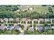 Areal view showcasing a beautiful neighborhood with well-maintained homes, mature trees and lush greenery at 212 Forest Walk Way, Mooresville, NC 28115